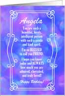 Custom Front Friend Birthday for Her with Elegant White Frame card