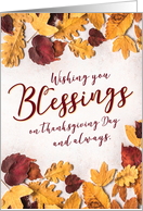 Wishing you Blessings on Thanksgiving Day and Always card