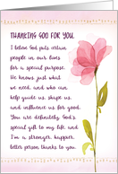 Thanking God for You...