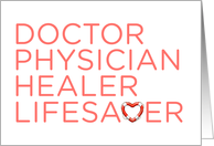 Doctors’ Day Physician Healer Lifesaver with Buoy Illustration card