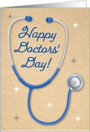 Happy Doctors Day with Stethoscope and Stars card