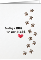 Sending A Hug for your Heart Dog Loss Sympathy card