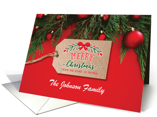 Custom Front, Merry Christmas with Kraft style Tag card (1748550)