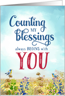 Counting My Blessings Always Begins with YOU card