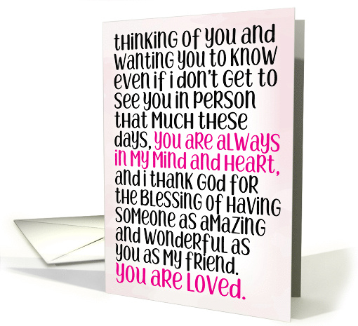 Thinking of You Friend You are Always in My Mind and Heart card