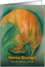 Harvest Blessings Personalized Pumpkin and Leaf Pastel Art card