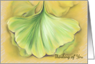 Ginkgo Autumn Thinking of You Pastel Art card