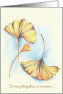 Golden Autumn Ginkgo Leaves Pastel Gods Purpose card