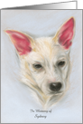 Custom Pet Anniversary of Death Memorial Carolina Dog Pastel Artwork card