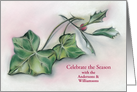 Custom Christmas Invitation Winter Holly and Ivy Pastel Art card