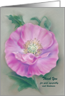 Custom Thank You for Your Sympathy Pink Poppy Pastel Art card