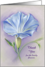 Custom Thank You for the Flowers Blue Morning Glory Pastel Art card