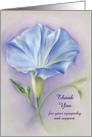 Custom Thank You for Your Sympathy Blue Morning Glory Pastel Art card