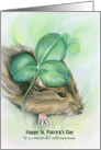 Custom Veterinarian St. Patricks Day Hamster and Shamrock Pastel card