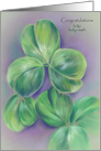Custom Congratulations on Your Patricks Wedding Shamrock Clover Art card