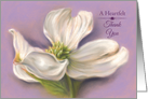 Heartfelt Thank You White Dogwood Flower Pastel Artwork card
