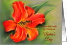 Custom Mothers Day for Mom Orange Daylily Flower Pastel card