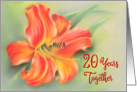 Twentieth Wedding Anniversary Orange Day Lily Pastel Art card