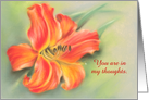 Custom Orange Daylily Flower Pastel Art Thinking of You card