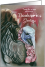 Custom Thanksgiving Greetings from Across the Miles Turkey Fall Maple card