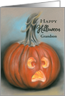 Custom Grandson Relative Halloween Jack O Lantern Pumpkin Pastel card