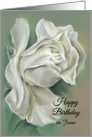 White Rose Pastel Art Custom June Birthday card