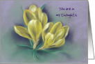 Custom Thinking of You Cheery Yellow Crocus Pastel Art card