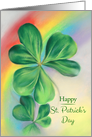 Shamrocks and Rainbow Pastel Artwork St. Patricks Day card