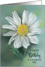 White Daisy Pastel Flower Art Personalized Birthday for Her card