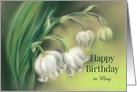 Lily of the Valley Flowers Pastel Artwork Custom May Birthday card