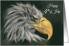 Fourth of July Dramatic Bald Eagle in Profile Pastel Artwork card