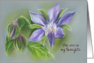 Custom Thinking of You Borage Flowers Herbal Pastel Art card