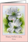 Mothers Day Mom White Dogwood Pair Spring Pastel Flower Custom card
