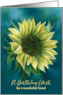 Friend Birthday Sunflower Yellow Flower Pastel Art Personalized card