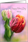 Mothers Day for Mom Colorful Spring Tulips Flower Pastel Art Custom card