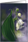 Thinking of You Lily of the Valley White Flowers Pastel Art Custom card