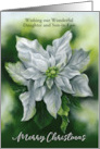 Christmas Daughter Son in Law White Poinsettia Pastel Flower Custom card