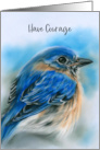 Encouragement Bluebird in Winter Soft Pastel Bird Art card