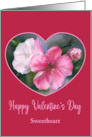 Valentine for Sweetheart Pink Quince Flowers Pastel Floral Art Custom card