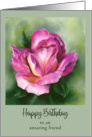 Birthday for Friend Rose Colorful Floral Art Custom card