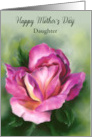 Mothers Day for Daughter Rose Colorful Floral Pastel Art Custom card