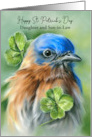 St Patricks Day Daughter Son in Law Bluebird with Lucky Clover Custom card