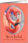 Party Invitation Colorful Flamingo Tropical Bird Art Profile Custom card