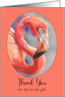 Thank You for Gift Flamingo Tropical Bird Art Profile Custom card