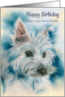 Birthday from Pet White West Highland Terrier Dog Portrait Custom card