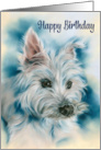 Happy Birthday White West Highland Terrier Dog Portrait card