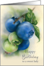 Birthday for Her Blueberries Botanical Art Personalized card