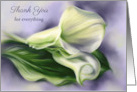 Thank You Calla Lilies on Purple Floral Art Personalized card