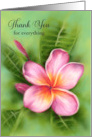Thank You Frangipani Plumeria Tropical Flower Art Personalized card