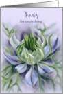 Thank You Nigella Love in a Mist Pastel Flower Personalized card